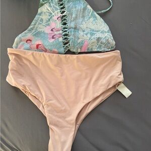 San Lorenzo Floral Bikini - Blue and Pink
